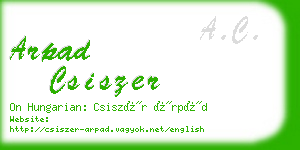 arpad csiszer business card
